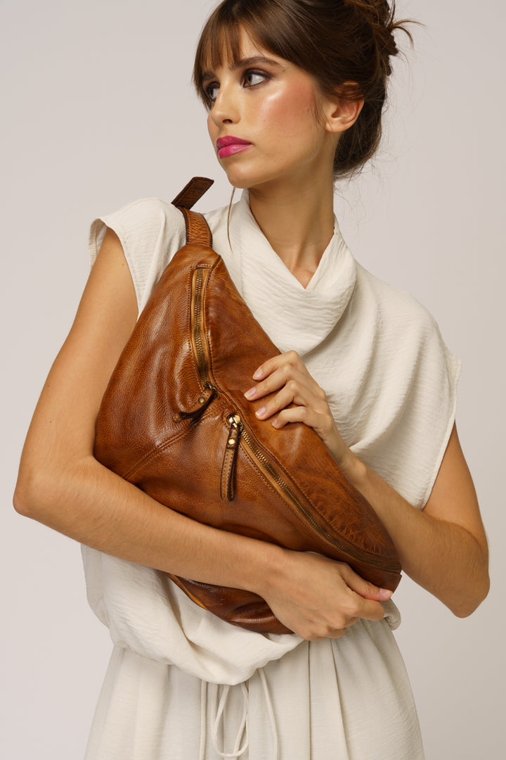 City Sling & Belt Bag  - Cognac Rocks