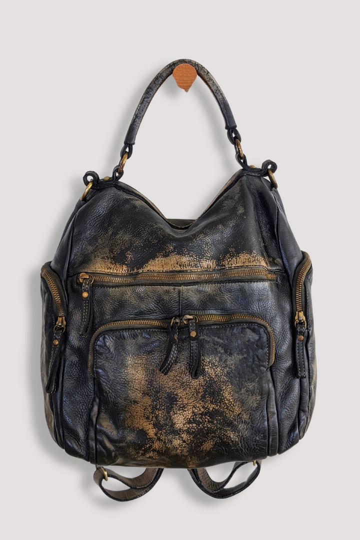 Quest Backpack Purse - Black Raw Onyx