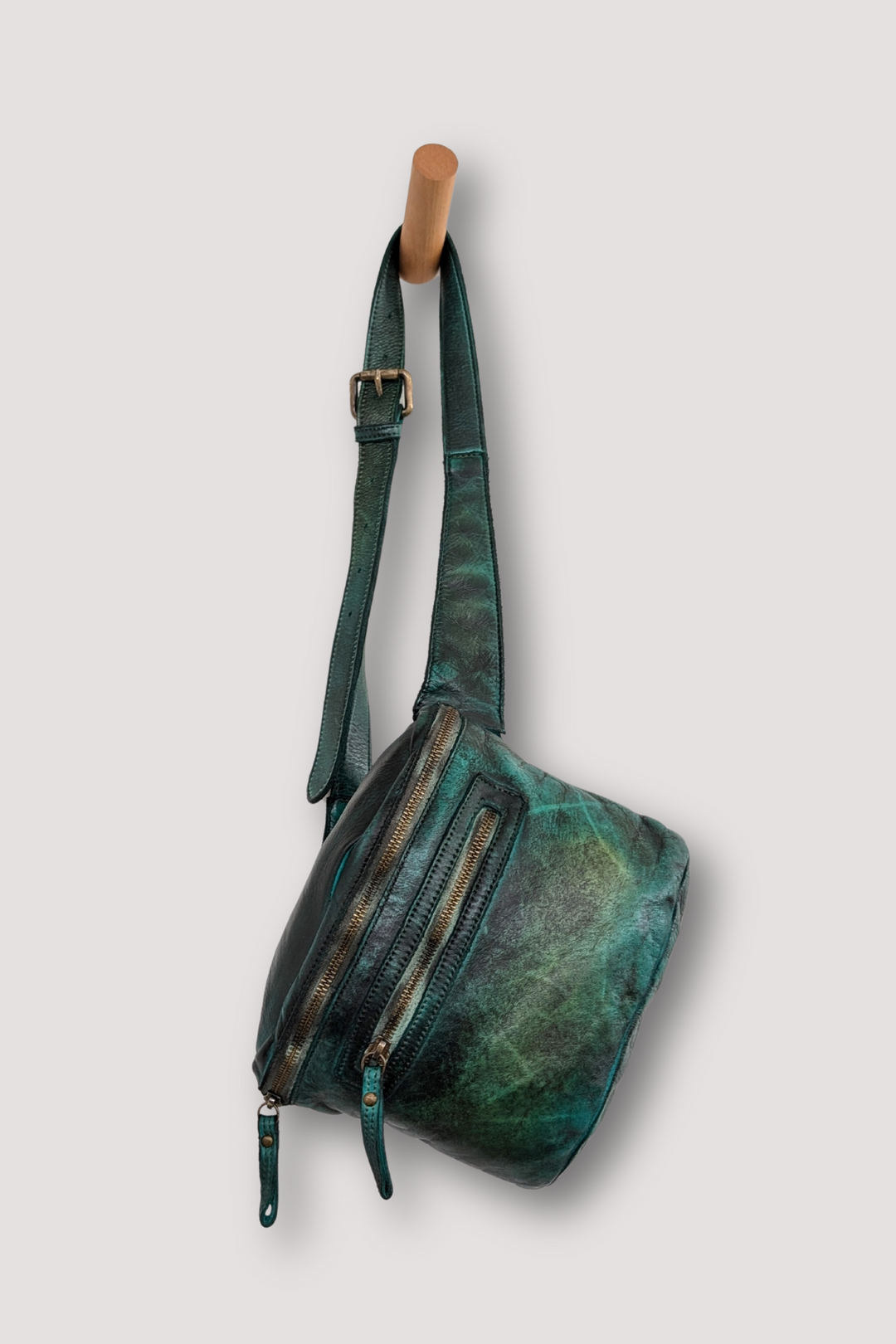 Rider Crossbody Sling Bag - Gold Green Men