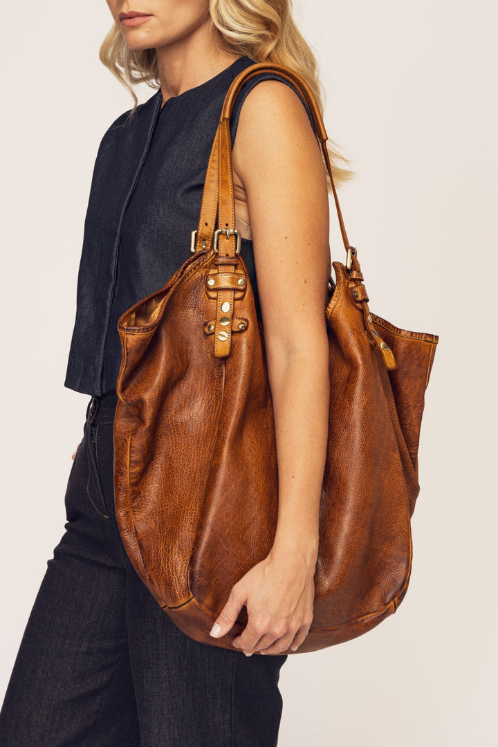 Soft & Slouchy Hobo - Cognac Rocks